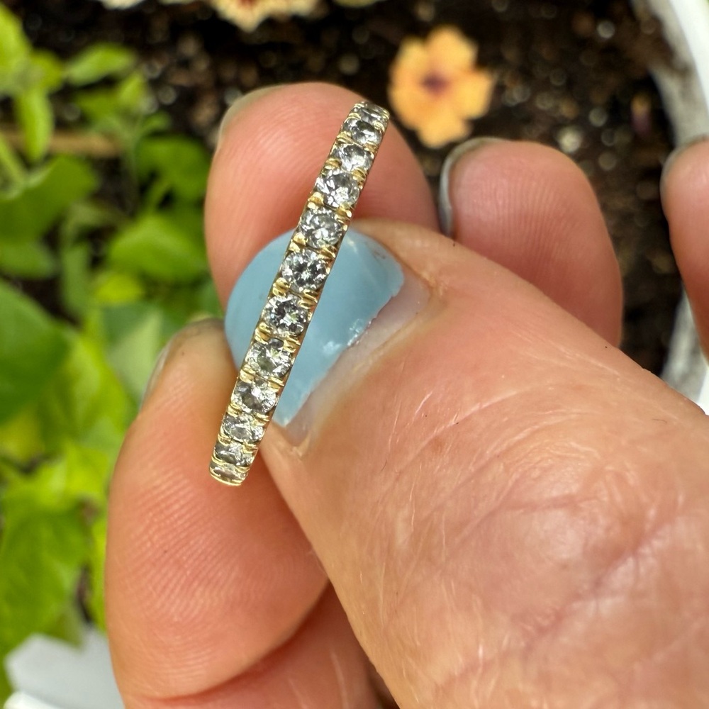 14k Gold 1/2 Eternity Band 2mm Sz 8.5